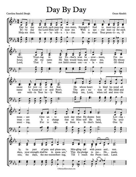 day by day hymn sheet music